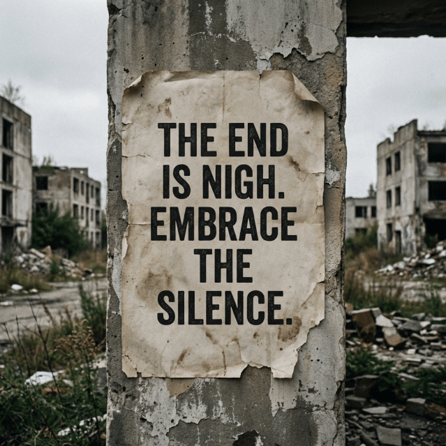 Apocalyptic quote minimalist typographic poster