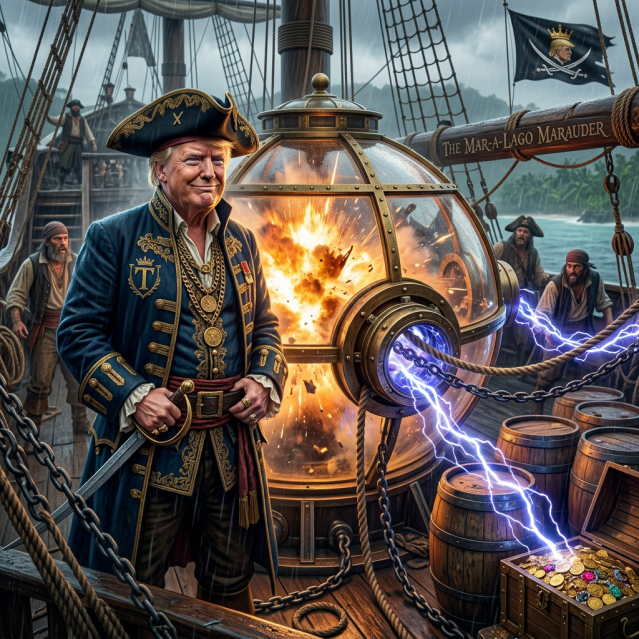 Spherical glass containment unit with internal explosion and connected metal cables emitting electric sparks in a lab