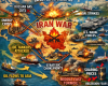 Map depicting Iran war with energy disruptions, naval forces, oil tanker attacks, and soaring prices