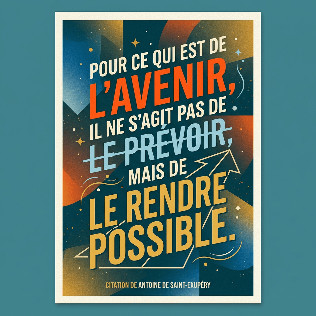 French quote on making the future possible instead of just predicting it